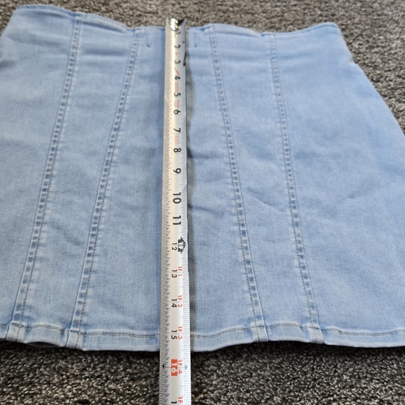 Free People Layla Zip Denim Mini Skirt NWT size 12 - Picture 9 of 10